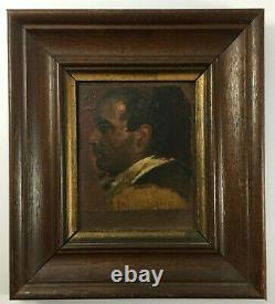Oil On Panel Character Medieval XIX Eme Frame Wood Framer E Jacob H586