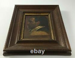 Oil On Panel Character Medieval XIX Eme Frame Wood Framer E Jacob H586