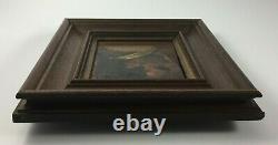 Oil On Panel Character Medieval XIX Eme Frame Wood Framer E Jacob H586