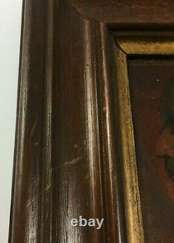 Oil On Panel Character Medieval XIX Eme Frame Wood Framer E Jacob H586