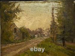 Oil On Panel Debut Xxeme Barbizon Foret Path Home Frame Stuque A4173