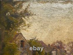 Oil On Panel Debut Xxeme Barbizon Foret Path Home Frame Stuque A4173