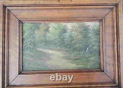 Oil On Panel Landscape Under Wood Alain Bonnaud Good Condition