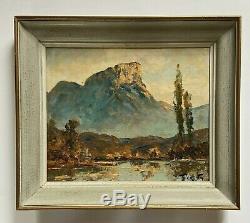 Oil On Panel Signed By Francis Cariffa Mont Granier Frame Wood B3006