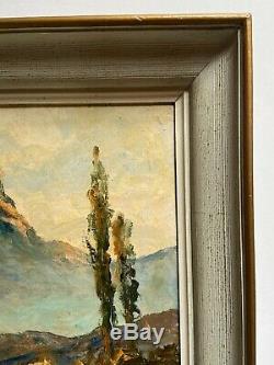 Oil On Panel Signed By Francis Cariffa Mont Granier Frame Wood B3006