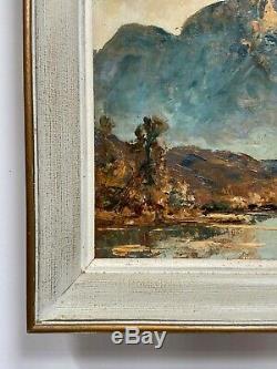 Oil On Panel Signed By Francis Cariffa Mont Granier Frame Wood B3006