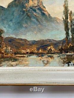 Oil On Panel Signed By Francis Cariffa Mont Granier Frame Wood B3006