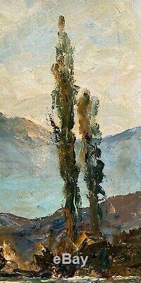 Oil On Panel Signed By Francis Cariffa Mont Granier Frame Wood B3006