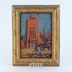 Oil On Panel View Timbuktu Signed Lombard Morand Orientalist