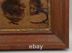 Oil On Panel Woman 3 Faces Profile XIX Eme Frame Wood E Jacob H533