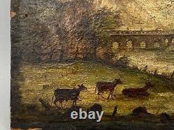 Oil On Panel Wood 1920 Landscape Riviere Village A4493