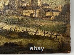 Oil On Panel Wood 1920 Landscape Riviere Village A4493