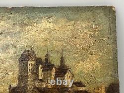 Oil On Panel Wood 1920 Landscape Riviere Village A4493