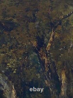 Oil On Panel Wood Barbizon Xixeme Pecheurs Riviere Underwood A4081