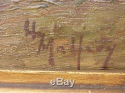 Oil On Panel Wood Landscape South Marine Boat Signed Henri Malfroy