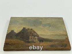 Oil On Panel Wood Theme Marin Beach De Mousterian Xixeme B1064