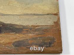 Oil On Panel Wood Theme Marin Beach De Mousterian Xixeme B1064