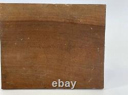 Oil On Panel Wood Theme Marin Sea View With Rock Inscription B1059