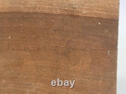 Oil On Panel Wood Theme Marin Sea View With Rock Inscription B1059