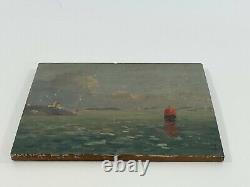 Oil On Panel Wood Theme Marin XIX Eme Gulf Of Morbihan Inscription B1057