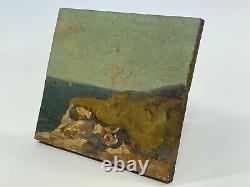 Oil On Panel Wood Theme Marin XIX Eme Island D Arz Inscription B1060