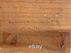 Oil On Panel Wood Theme Marin XIX Eme Island D Arz Inscription B1060