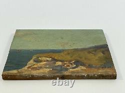 Oil On Panel Wood Theme Marin XIX Eme Island D Arz Inscription B1060