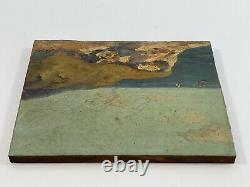 Oil On Panel Wood Theme Marin XIX Eme Island D Arz Inscription B1060