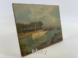 Oil On Panel Wood Theme Marin Xixeme Almost Ile De Conleau D98 B1069