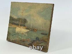 Oil On Panel Wood Theme Marin Xixeme Almost Ile De Conleau D98 B1069