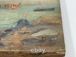 Oil On Panel Wood Theme Marin Xixeme Almost Ile De Conleau D98 B1069