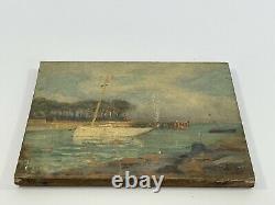 Oil On Panel Wood Theme Marin Xixeme Almost Ile De Conleau D98 B1069