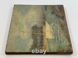 Oil On Panel Wood Theme Marin Xixeme Almost Ile De Conleau D98 B1069