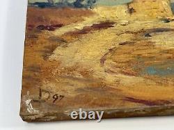 Oil On Panel Wood Theme Marin Xixeme Berder Island B1058