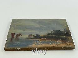 Oil On Panel Wood Theme Marin Xixeme Ile De Boedic B1062