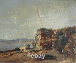 Oil On Panel Wood Theme Marin Xixeme Landscape Brittany D97 Inscrption B1070