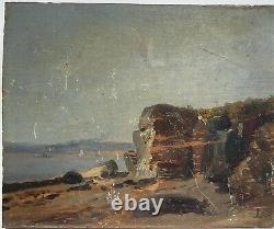 Oil On Panel Wood Theme Marin Xixeme Landscape Brittany D97 Inscrption B1070