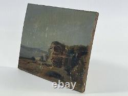 Oil On Panel Wood Theme Marin Xixeme Landscape Brittany D97 Inscrption B1070