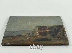Oil On Panel Wood Theme Marin Xixeme Landscape Brittany D97 Inscrption B1070