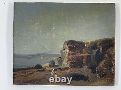 Oil On Panel Wood Theme Marin Xixeme Landscape Brittany D97 Inscrption B1070