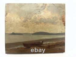 Oil On Panel Wood Theme Marin Xixeme Logoden Islands Marking D92 B1065