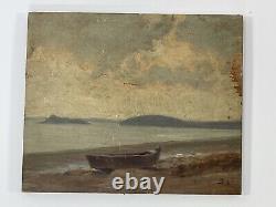 Oil On Panel Wood Theme Marin Xixeme Logoden Islands Marking D92 B1065