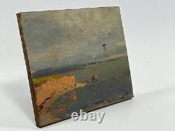 Oil On Panel Wood Theme Marin Xixeme Pointe De Larmor Bretagne D91 B1068