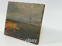 Oil On Panel Wood Theme Marin Xixeme Pointe De Larmor Bretagne D91 B1068