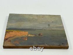 Oil On Panel Wood Theme Marin Xixeme Pointe De Larmor Bretagne D91 B1068