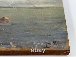 Oil On Panel Wood Theme Marin Xixeme Pointe De Larmor Bretagne D91 B1068