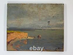 Oil On Panel Wood Theme Marin Xixeme Pointe De Larmor Bretagne D91 B1068