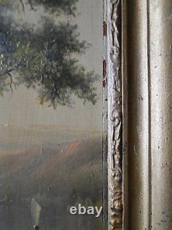 Oil On Panel XIX Eme By J Deschamps 1856 Theme Landscape Foret (b1128)