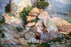 Oil On Panel-post Impressionist-louis Lanza-school Provencale-landscape