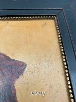 Oil On Trigo Panel Portrait Man A La Barbe Renaissance Wood Frame G2332